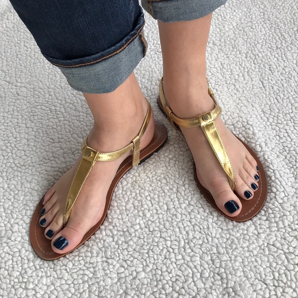 Lauren Ralph Lauren Gold Sandals Size 